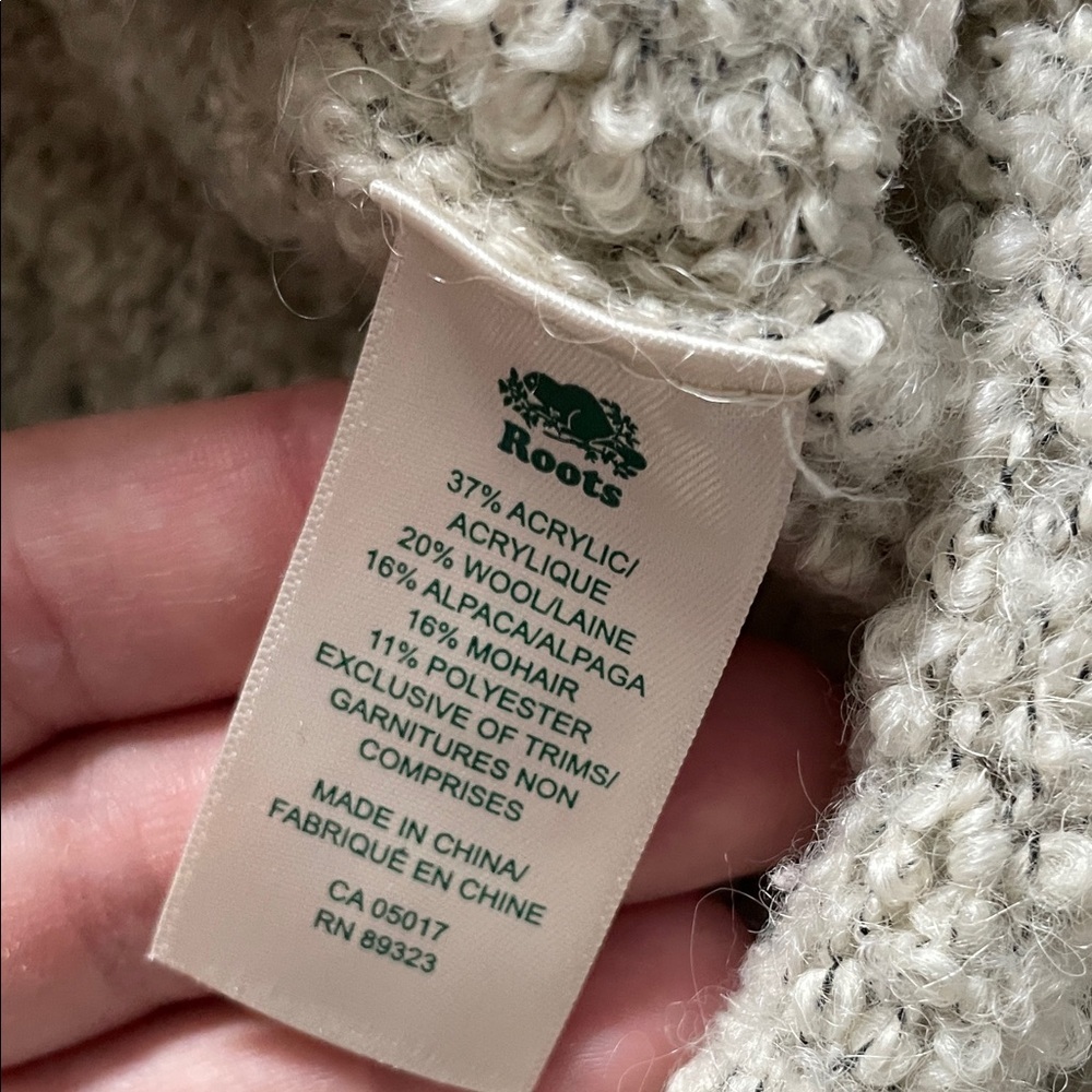 Roots Cream Textured Crew Neck Sweater - Picture 5 of 7